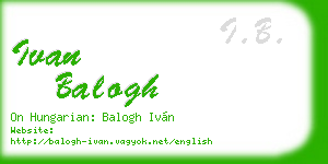 ivan balogh business card